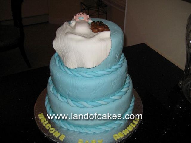 3 tiered baby shower cake