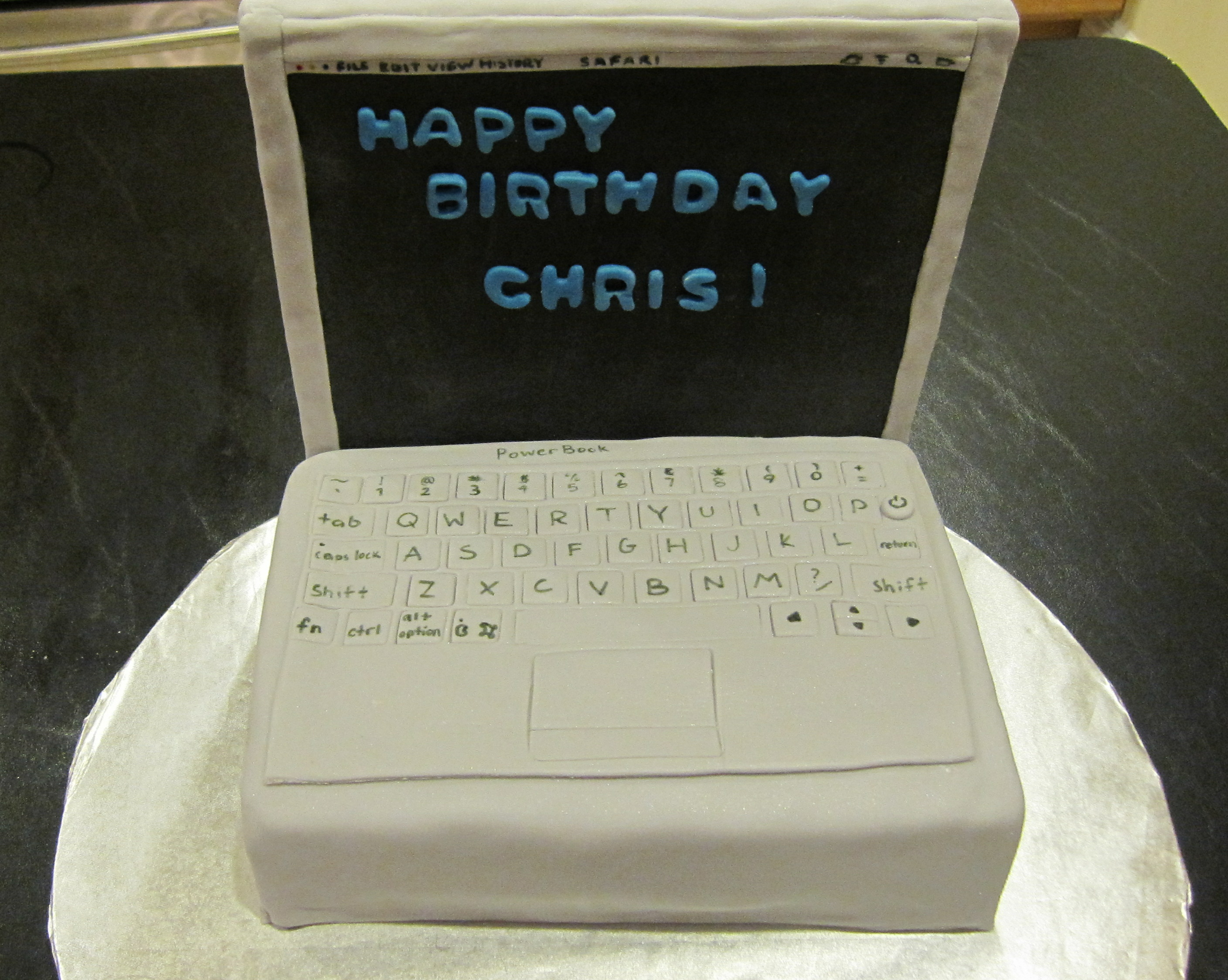 Computer shaped cake