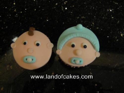 Boy/Girl baby face fondant cupcakes
